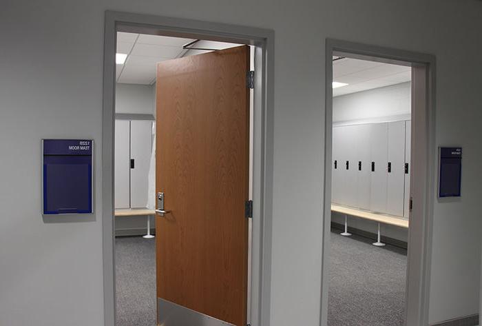 Beaver Athletics and Wellness Center women's locker room.