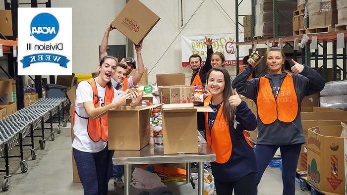 Berks athletic teams at local pet food bank.