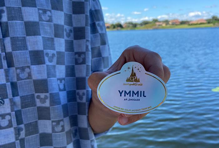 James Murray's Disney name badge.