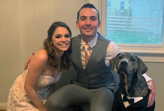Liz and Nolan Campbell on their wedding day.