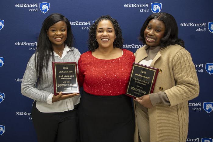 Student award winners pictured with diversity committee chair