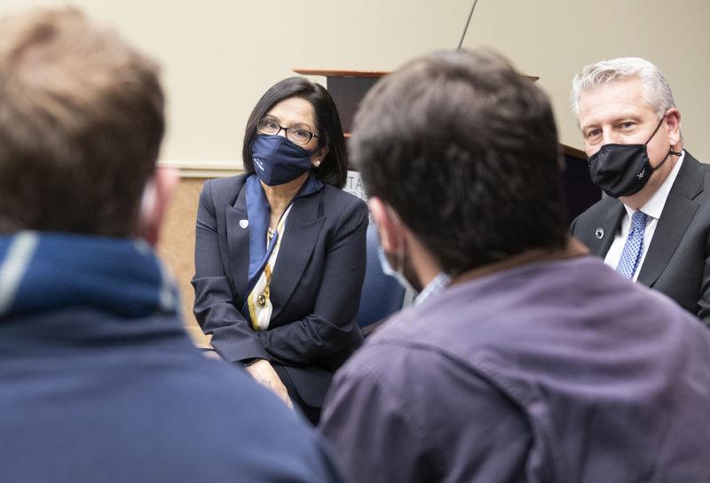 Bendapudi listens to student media