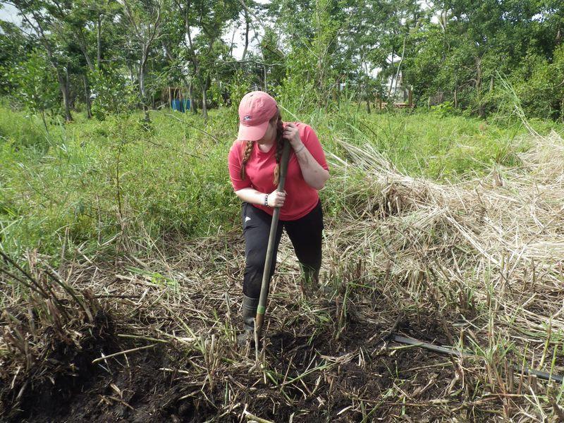Senior Chelsea Watts at work in the field