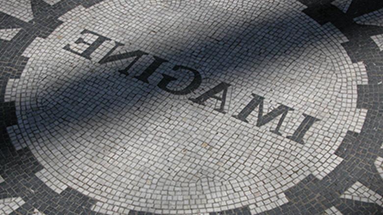 The Imagine Mosaic at Strawberry Field in Central Park. 