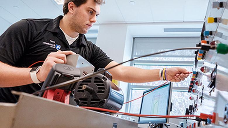 Michael Aboulhouda, a Berks Engineering student hard at work.