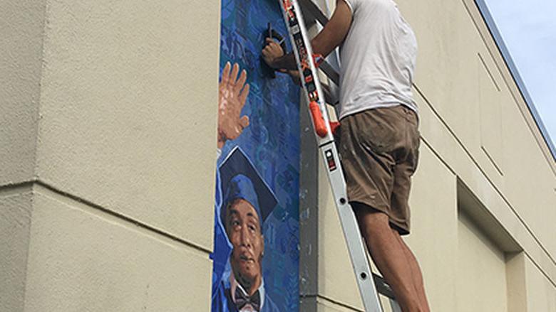 Berks 60th anniversary mural installation 