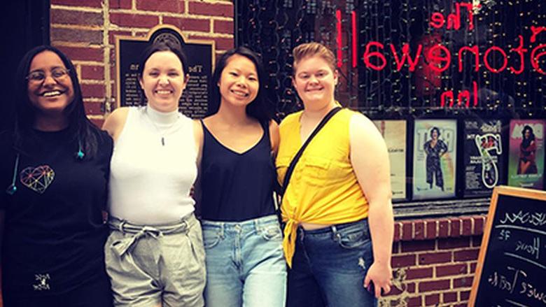 Students outside Stonewall Inn