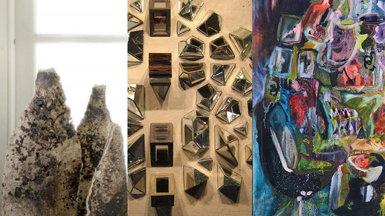 Art works by Erika Stearly, Mike Miller and Delores Kershner