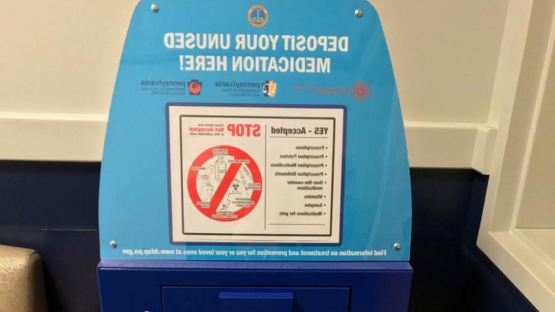 Drug Take Back Bin located in Eisenhower police station