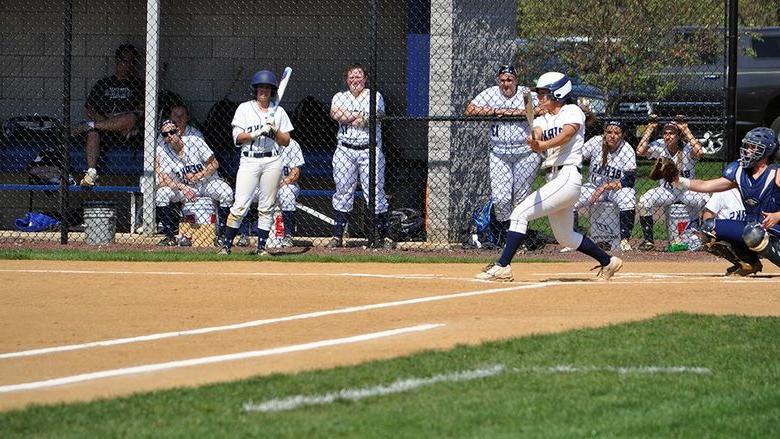 Jenna Heffner at bat in a 2017 softball game