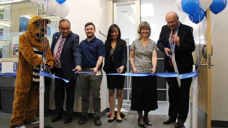 The ribbon-cutting ceremony included the Chancellor and professors