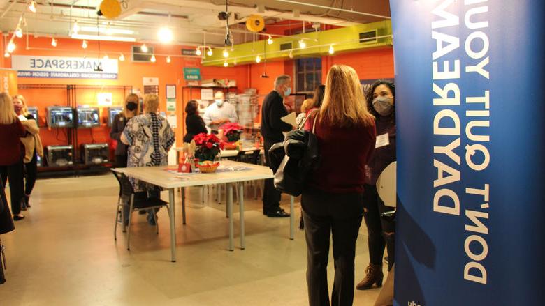 Guests enjoy the Berks LaunchBox anniversary celebration.