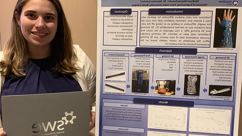 Madison Wojciechowski a junior in mechanical engineering at Penn State Berks, was selected as a finalist to present her research at a Society of Women Engineers WE Local Conferenc