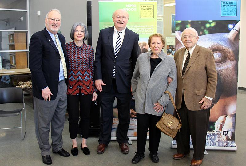 The Cohens and Hammels stand with Chancellor Hillkirk