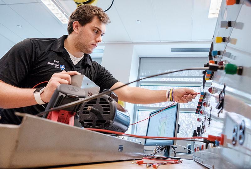 Michael Aboulhouda, a Berks Engineering student hard at work.