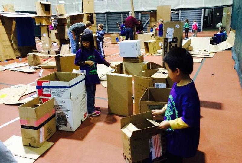 Children participate in the PopUp Playground in the City of Reading.