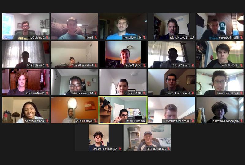 Students attending Engineering Ahead program on zoom.