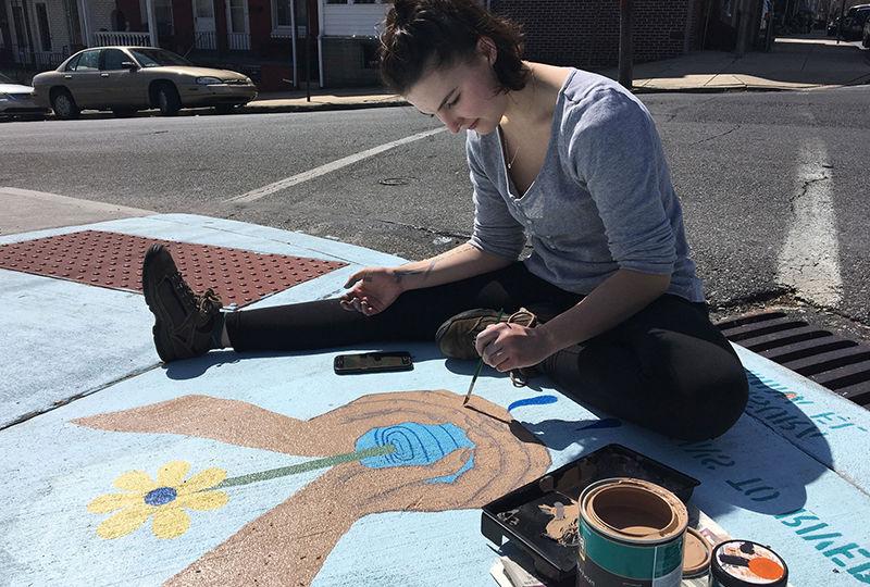A mural created by Penn State Berks first-year student Eve Donnelly was selected for 12th and Marion Elementary school project.